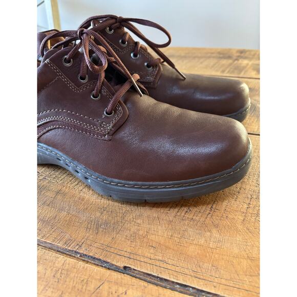 Mens Clarks Un Brawley Lace Oxford Shoes Brown Mahogany Leather 12M - Picture 5 of 13